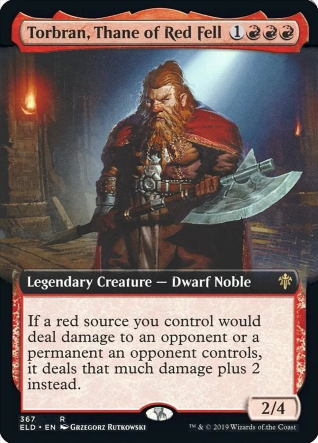 Torbran, Thane of Red Fell (Extended Art) – Throne of Eldraine (ELD) – NM