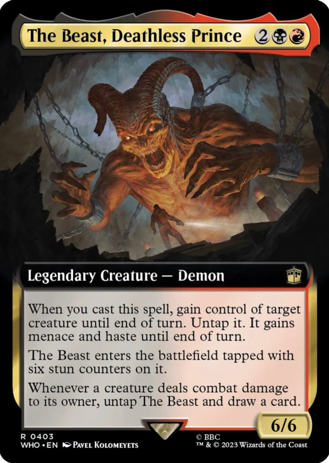 Foil The Beast, Deathless Prince (Extended Art) - Universes Beyond: Doctor Who (WHO)