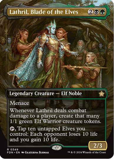 Lathril, Blade of the Elves (Borderless) - Foundations (FDN) - NM