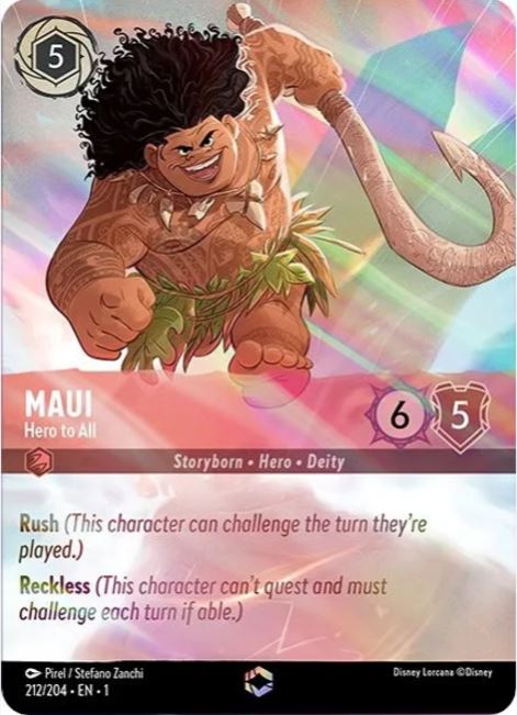 lorcana alternate art cards Lorcana - Maui - Hero to All (Alternate Art) - The First Chapter