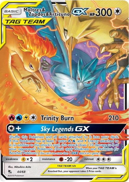 Moltres & Zapdos & Articuno GX - Hidden Fates (HIF) - NM