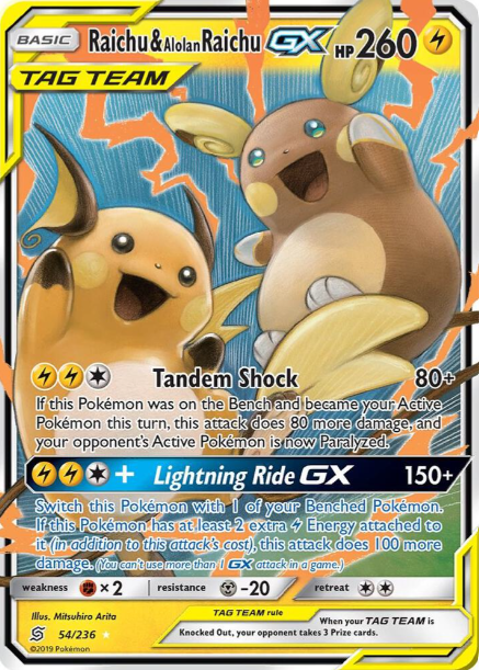 Raichu & Alolan Raichu GX - SM - Unified Minds (SM11) - NM