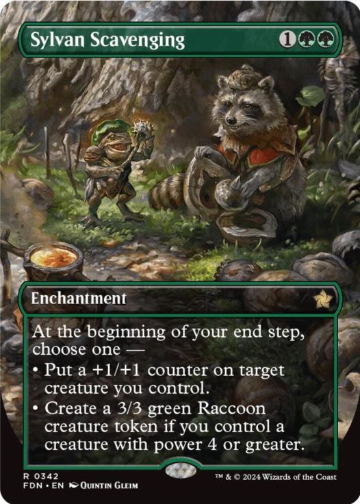 Foil Sylvan Scavenging (Borderless) - Foundations (FDN) - NM