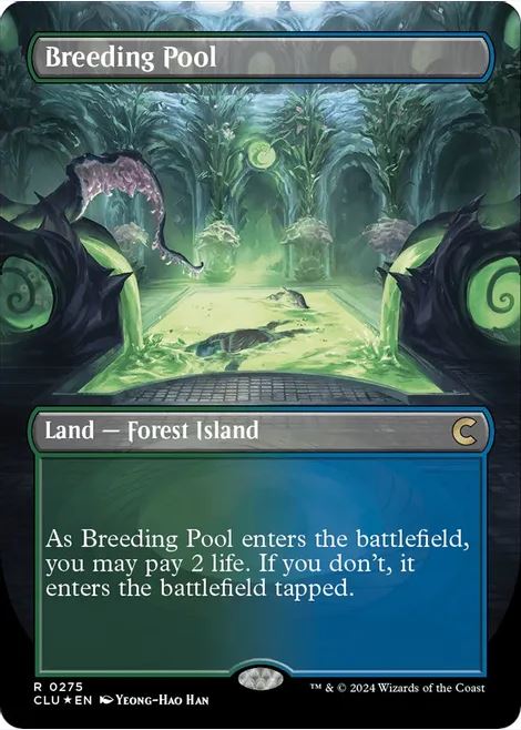 Foil Breeding Pool (Borderless) - Ravnica: Clue Edition (CLU) - NM
