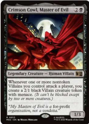 Foil Crimson Cowl, Master of Evil - Commander: Marvel Super Heroes (MSC) - NM