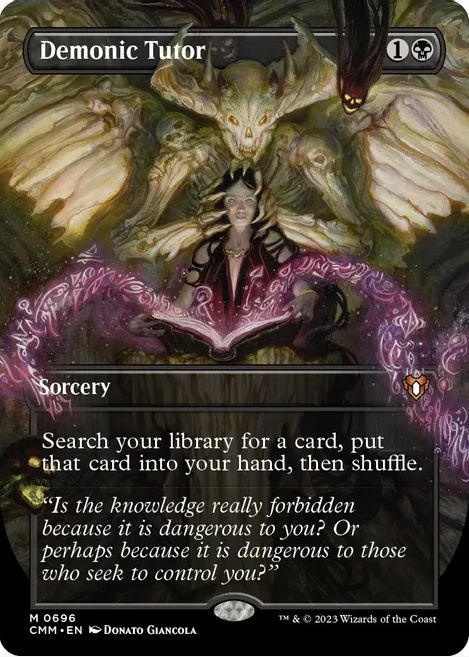 Demonic Tutor (Borderless) - Commander Masters (CMM) - NM