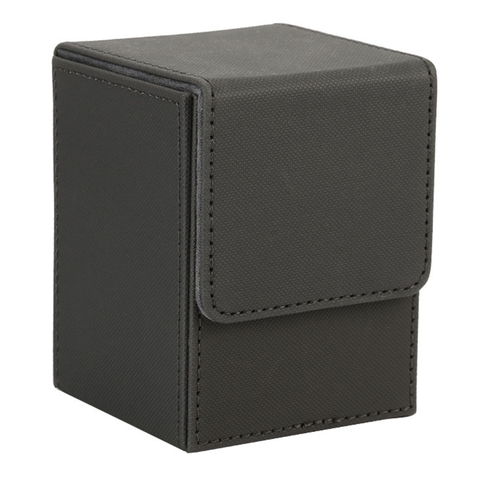 Deckbox aus Leder – Grau mit grauem Innenfutter