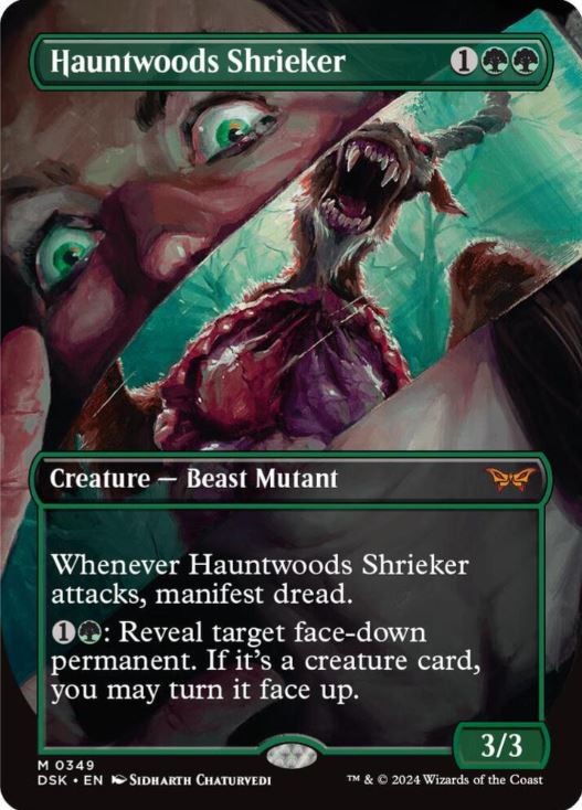 Foil Hauntwoods Shrieker (Borderless) - Duskmourn: House of Horror (DSK) - NM