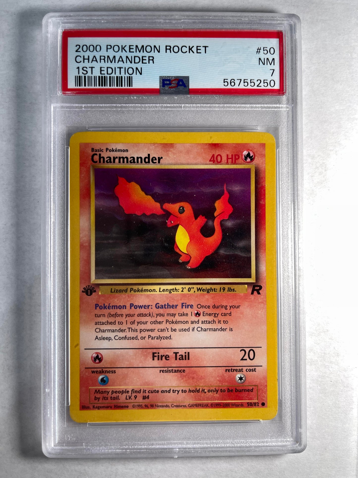 2000 1. Auflage Team Rocket Charmander – PSA 7