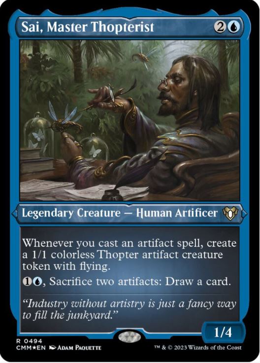 Sai, Master Thopterist (Foil Etched) - Commander Masters (CMM) - NM