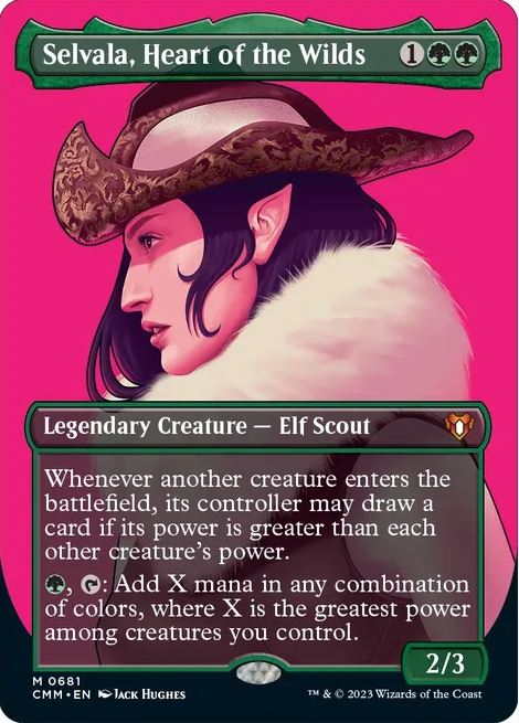 Foil Selvala, Heart of the Wilds (Borderless) - Commander Masters (CMM) - NM