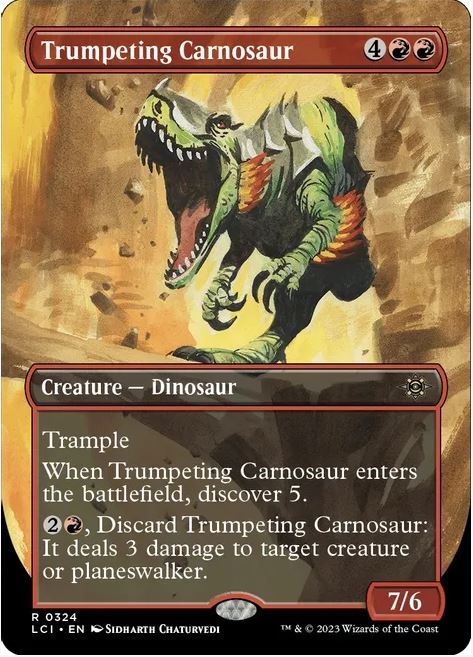 Trumpeting Carnosaur (Borderless) - The Lost Caverns of Ixalan (LCI) - NM