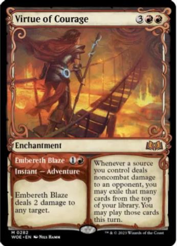Foil Virtue of Courage (Vetrina) - Wilds of Eldraine (WOE) - NM