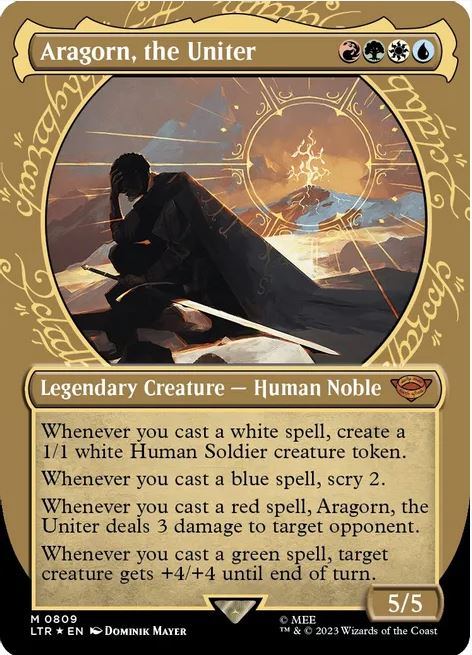 NM Aragorn, the Uniter (Showcase) (Surge Foil) - Universi oltre: Il Signore degli Anelli: I Racconti della Terra di Mezzo (LTR)