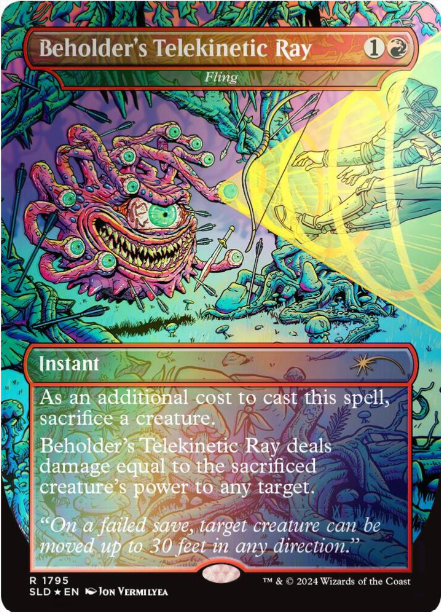 Beholder's Telekinetic Ray - Fling (Rainbow Foil) - Secret Lair Drop Series (SLD) - NM