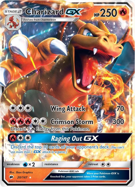 Charizard GX - SM - Burning Shadows (SM03) - NM