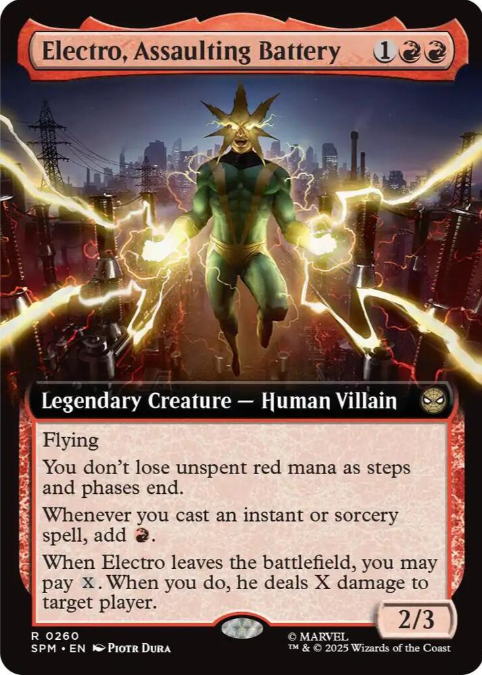 Electro, Assaulting Battery (Extended Art) - Marvel's Spider-Man (SPM) - NM