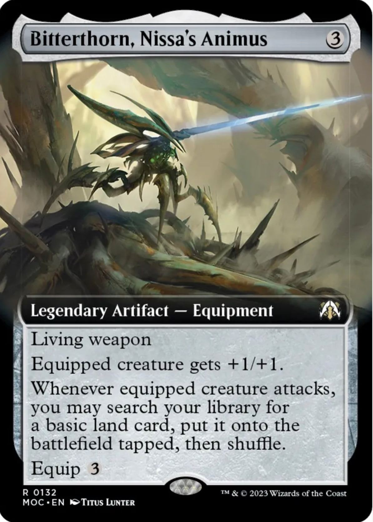 Bitterthorn, Nissa's Animus (Extended Art) - Commander: March of the Machine (MOC) - NM