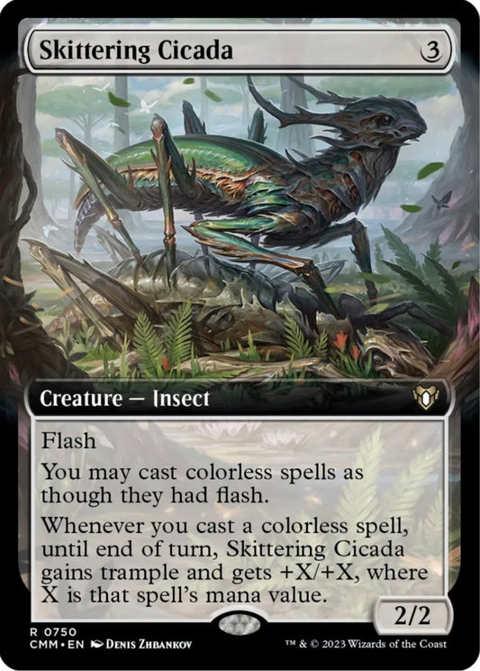 Skittering Cicada (Extended Art) - Commander Masters (CMM) - NM