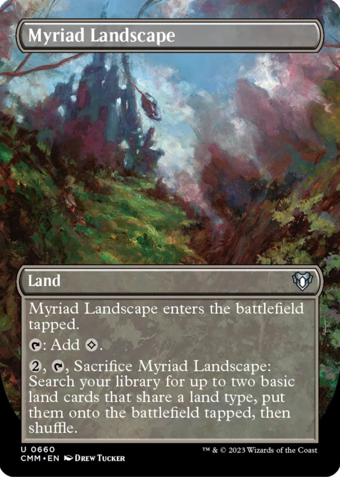 Myriad Landscape (Borderless) - Commander Masters (CMM) - NM