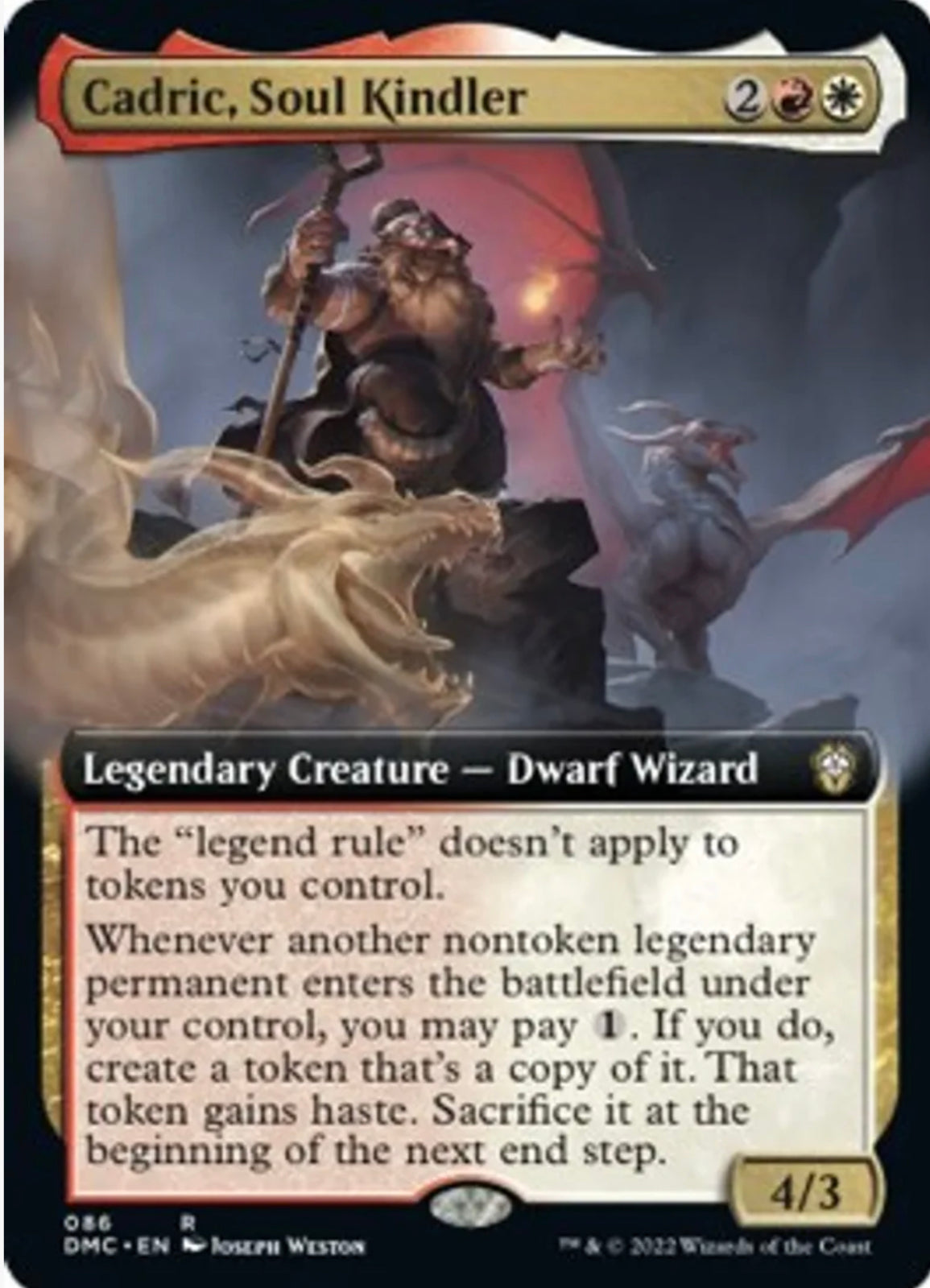 Cadric, Soul Kindler (Extended Art) - Commander: Dominaria United (DMC) - NM