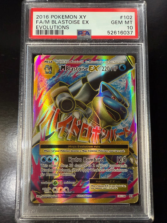 2016 Pokémon XY Evolutions M Blastoise EX FullArt 102/108 - PSA 10