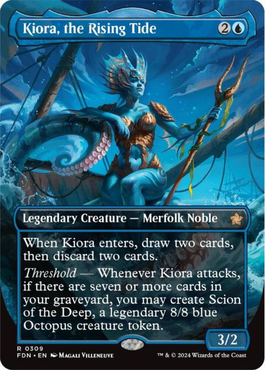 Kiora, the Rising Tide (Borderless) - Foundations (FDN) - NM