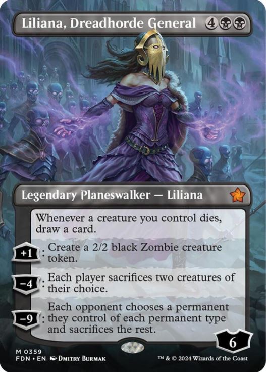 Liliana, Dreadhorde General (Borderless) - Foundations (FDN) - NM