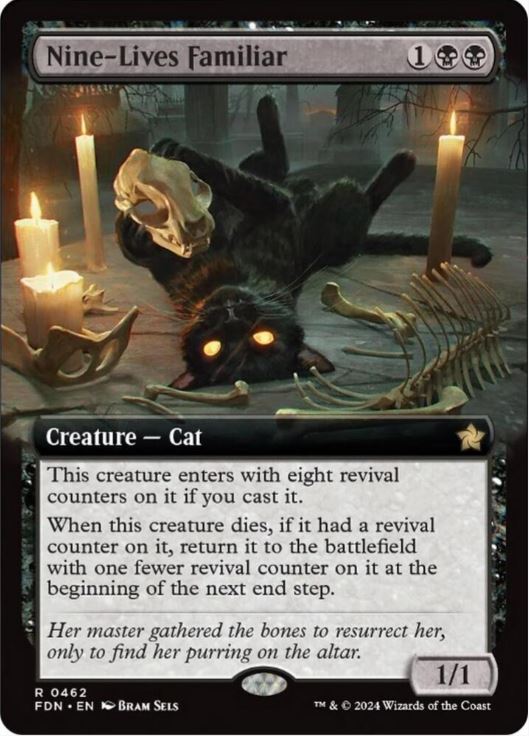 Foil Nine-Lives Familiar (Extended Art) - Foundations (FDN) - NM