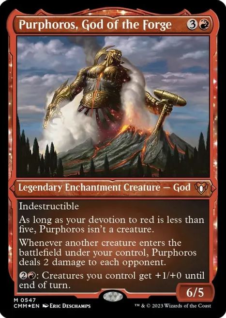 Purphoros, God of the Forge (Foil Etched) - Commander Masters (CMM) - NM