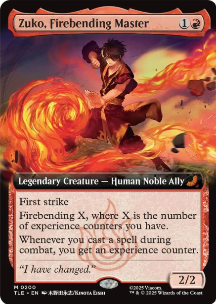 Zuko, Firebending Master (Extended Art) - Avatar: The Last Airbender: Eternal-Legal (TLE) - NM
