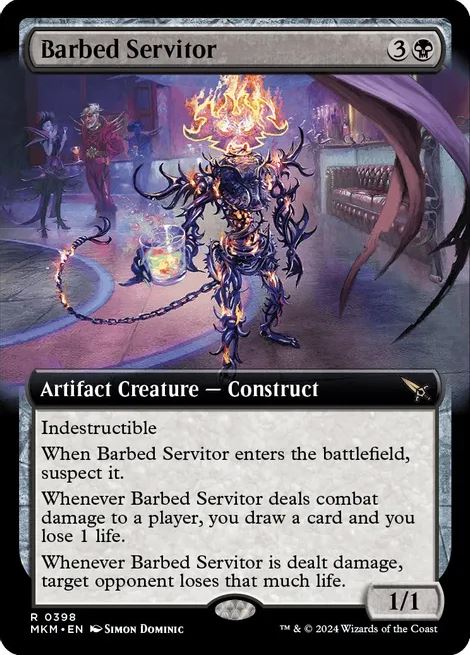 Foil Barbed Servitor (Extended Art) - Murders at Karlov Manor (MKM) - NM