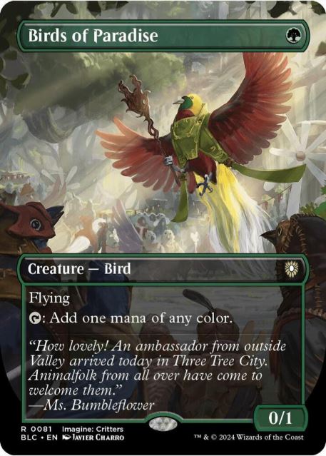 Birds of Paradise (Borderless) - Commander: Bloomburrow (BLC) - NM