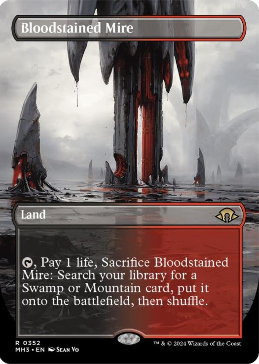 Foil Bloodstained Mire (Borderless) - Modern Horizons 3 (MH3) - NM