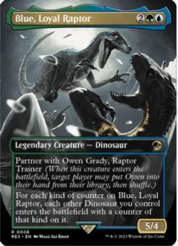 Folienblau, treuer Raptor (grenzenlos) – Universes Beyond: Jurassic World Collection (REX) – NM