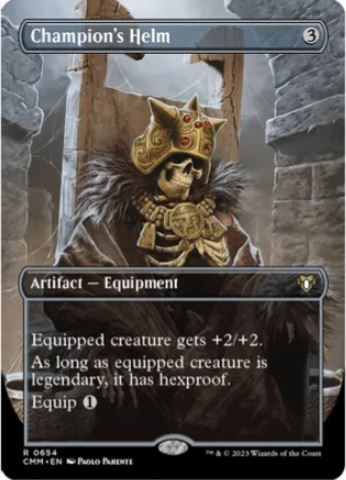 Foil Champion's Helm (Borderless) - Commander Masters (CMM) - NM