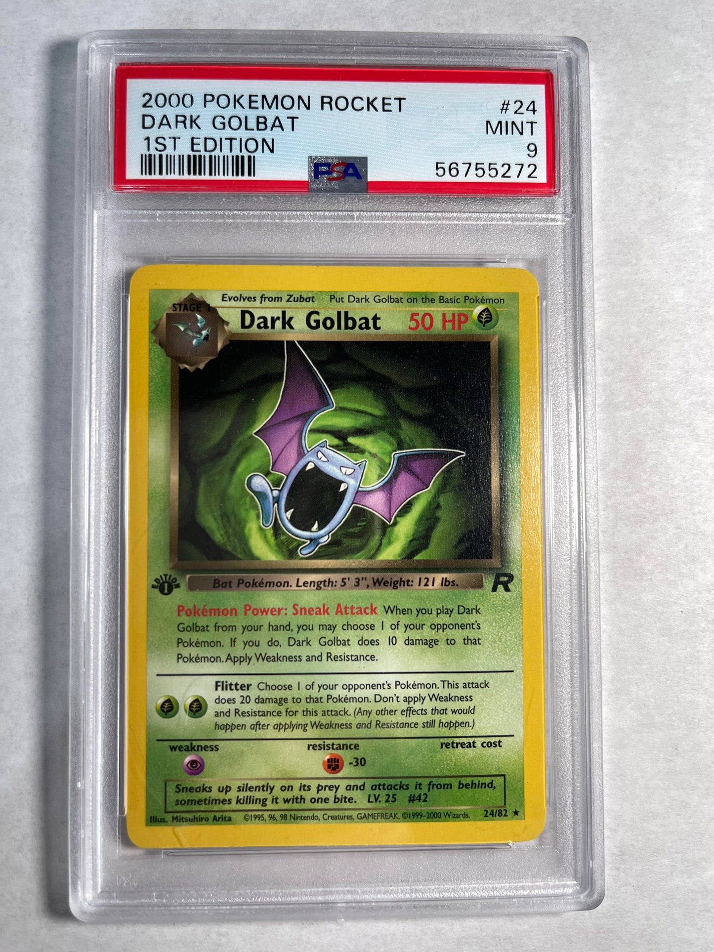 2000 Prima edizione Team Rocket Dark Golbat - PSA 9