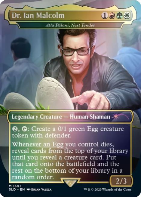 Dr. Ian Malcolm – Atla Palani, Nest Tender (Regenbogenfolie) – Secret Lair Drop Series (SLD) – NM