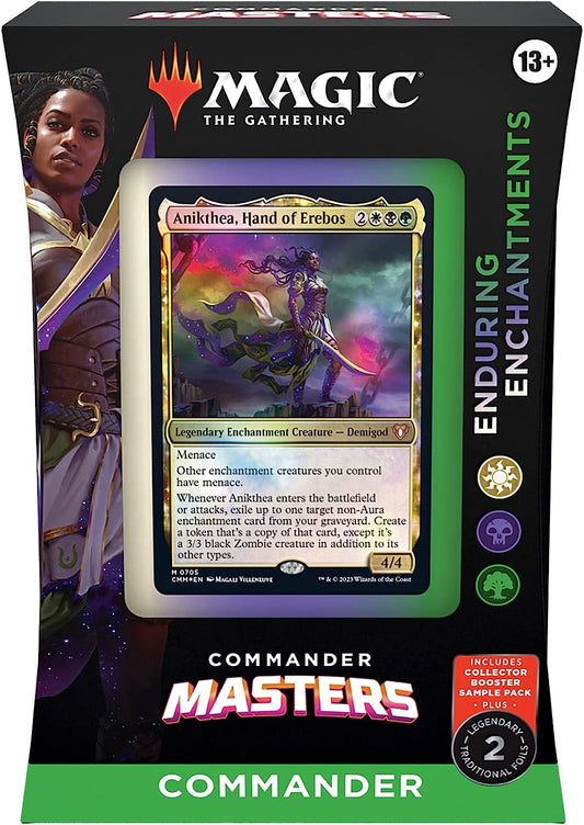 Commander Masters Commander Deck - Enduring Enchantments (100-Card Deck, 2-Card Collector Booster Sample Pack + Accessories)