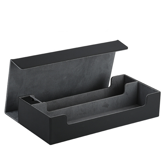Large Double Deck Box - 500+ Card capacity plus Playmat - Black w/Grey Inner