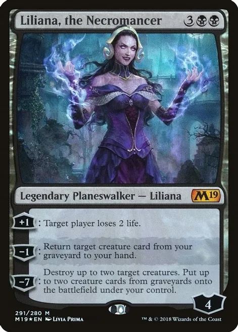 Foil Liliana, la Negromante - Set Base 2019 (M19) - LP