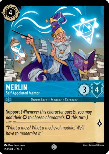 Lorcana – Merlin – Selbsternannter Mentor – Das erste Kapitel – NM Cold Foil