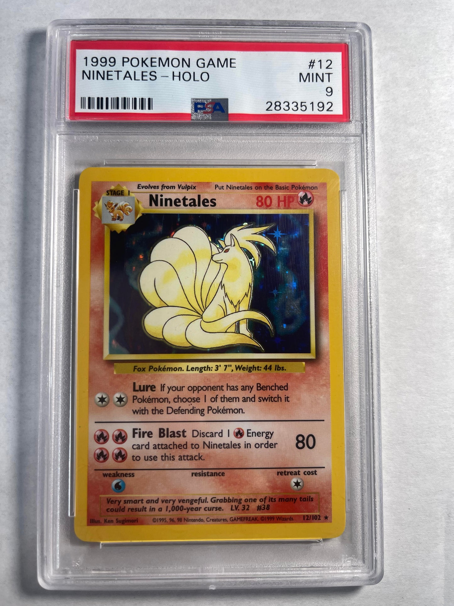 1999 POKEMON Base NINETALES – HOLO – PSA 9