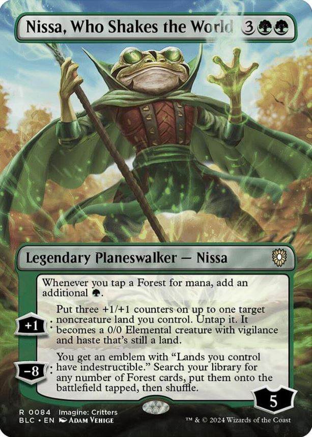 Nissa, Who Shakes the World (Borderless) - Commander: Bloomburrow (BLC) - NM