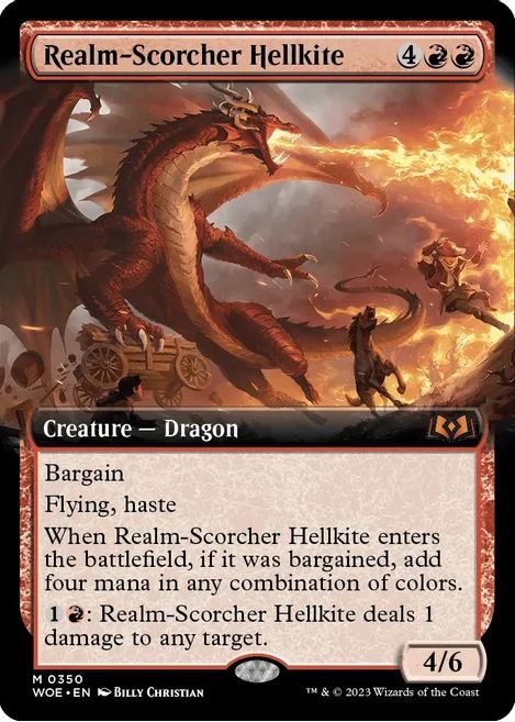 Realm-Scorcher Hellkite (Erweiterte Grafik) – Wilds of Eldraine (WOE) – NM