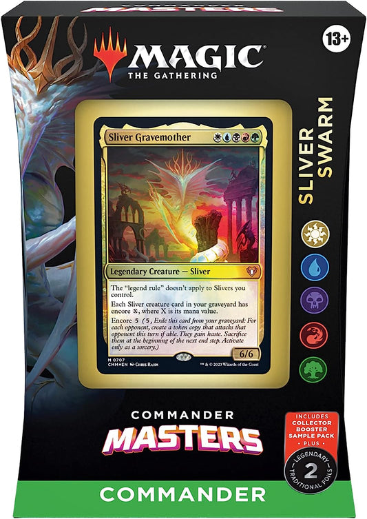 Commander Masters Commander Deck – Sliver Swarm (100-Karten-Deck, 2-Karten-Sammler-Booster-Probepaket + Zubehör) 